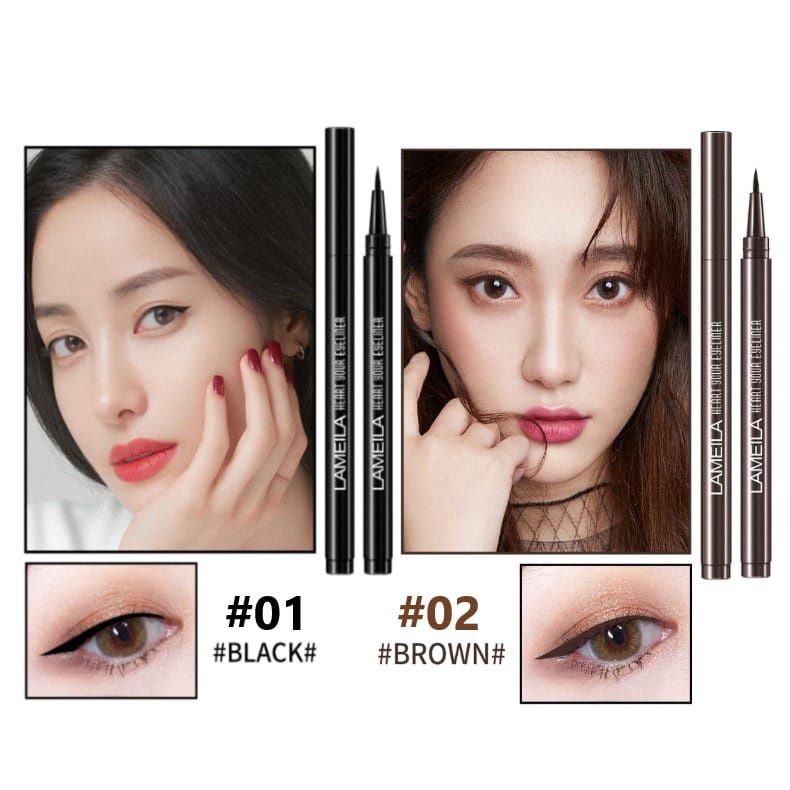 LAMEILA 841 EYELINER BLACK &amp; BROWN COLOR WATERPROOF &amp; LONG LASTING