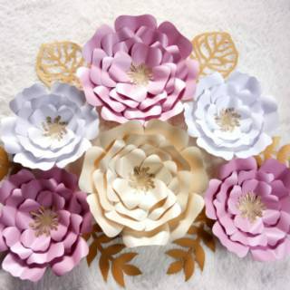 Paper flower 027 Bunga  kertas  Backdrop Dekor  Hiasan 