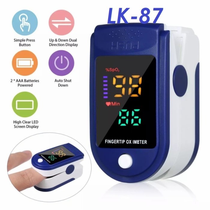 Pulse Oximeter Fingertrip Alat Saturasi Oksigen LK-87 LK87 Grosir