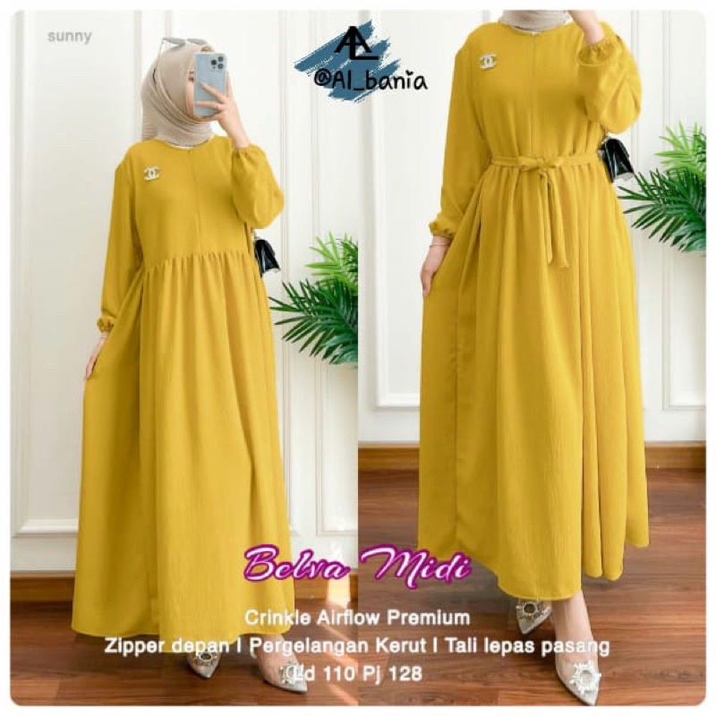 Belva midi (midi polos, tunik polos, MIDI CRINCLE AIRFLOW)