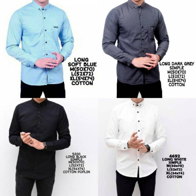 Ⓝxvf-648 Kemeja Pria Polos Fashion Maikel Katun Strit LD100 PJ70 Allsize M L XL Kerja Formal TERBARU