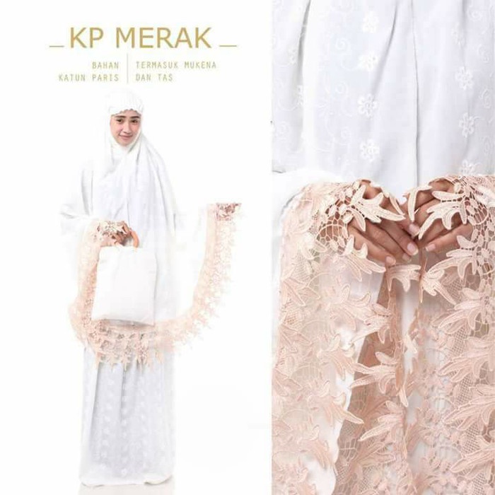 MUKENA- MUKENA PUTIH KATUN PARIS FULL BORDIR - PUTIH -MUKENA.
