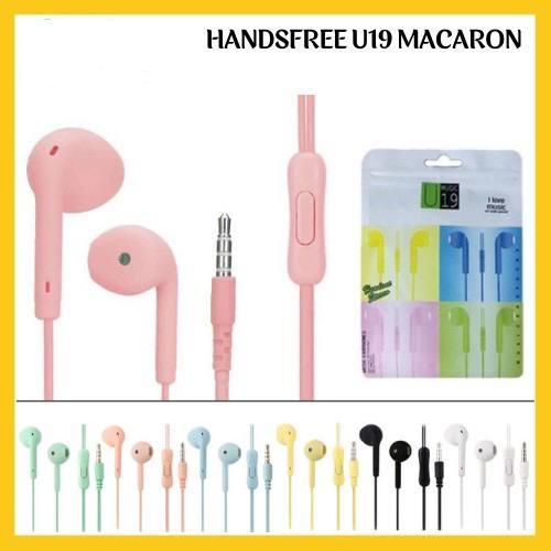 Headset U19 Macaron Matte Colorfull Hifi Stereo Extra Bass Handsfree Earphone Jack 3.5mm with Mic