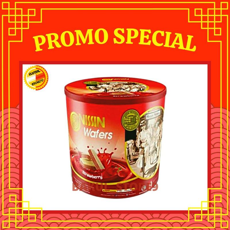 Nissin Wafer Strawberry/ Stroberi 570 Gr Kaleng Limited Edition Terlaris