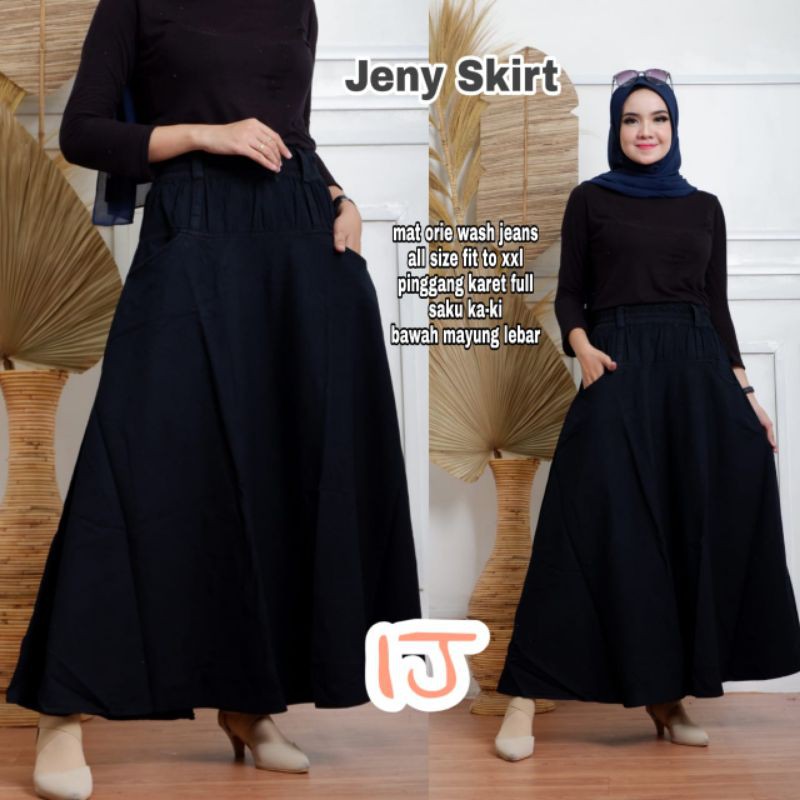 ROK JEANS MAYUNG/UMBRELLA SKIRT/ROK KLOK/ROK JEANS JUMBO