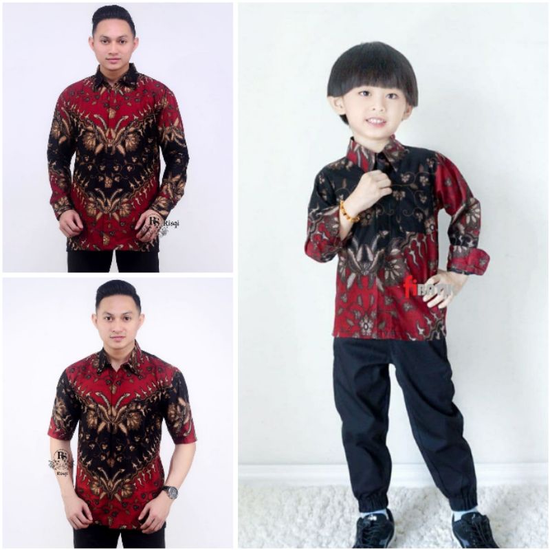 0BAJU BATIK COUPLE AYAH ANAK LENGAN PENDEK, BAJU BATIK PRIA PUSER NAVY, BAJU ANAK COWOK COUPLE AYAH, BAJU BATIK KELUARGA, SERAGAM BATIK..