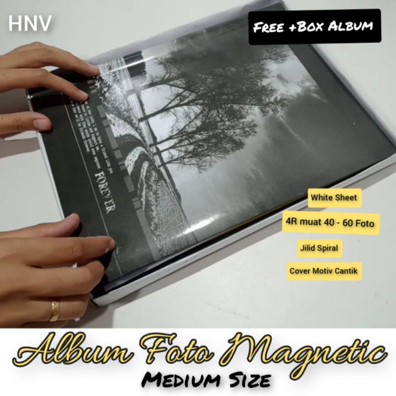 ALBUM FOTO MEDIUM SHEET PUTIH 10 LEMBAR COVER GAMBAR MOTIF