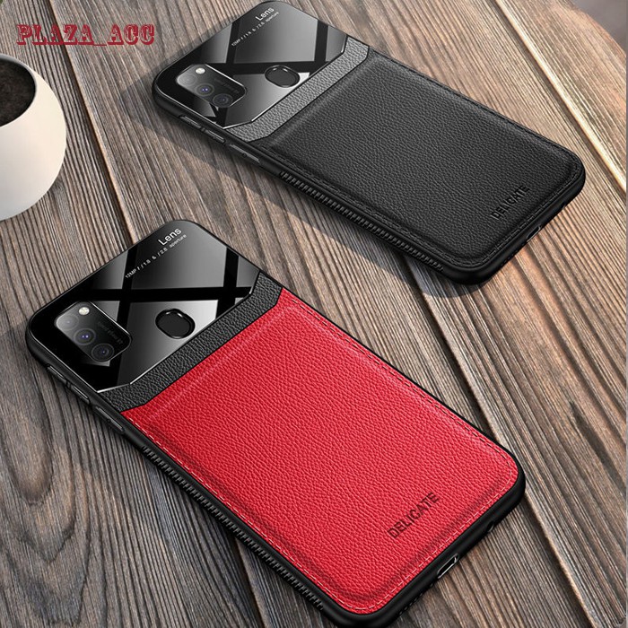 Elegant Case Samsung M21 - Casing Samsung M21 Case Leather Glass Cover