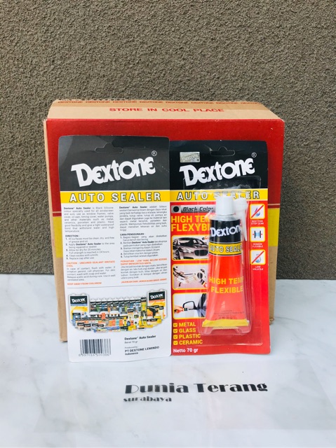 Lem Auto Sealer DEXTONE 70 gram Hitam - Lem Silicone Mobil Tube Besar Black 70gr