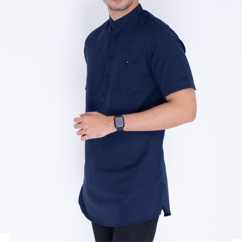 Baju Kurta Lengan Pendek Pria Polos