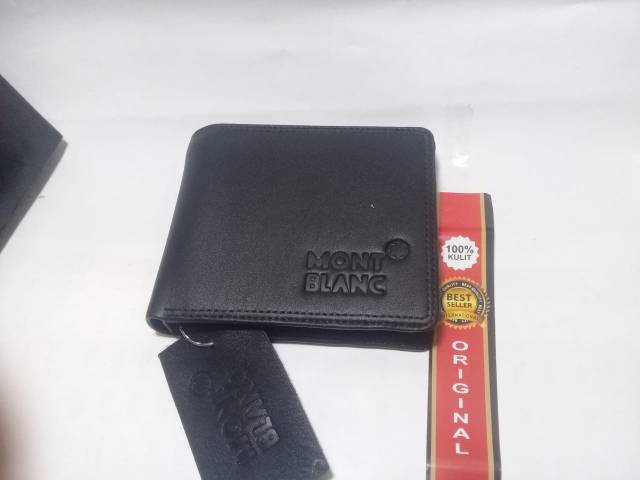 Fashion Pria Dompet Kulit  MB 3/4 Model Terbaru Kasual Formal - Black + Free BoX