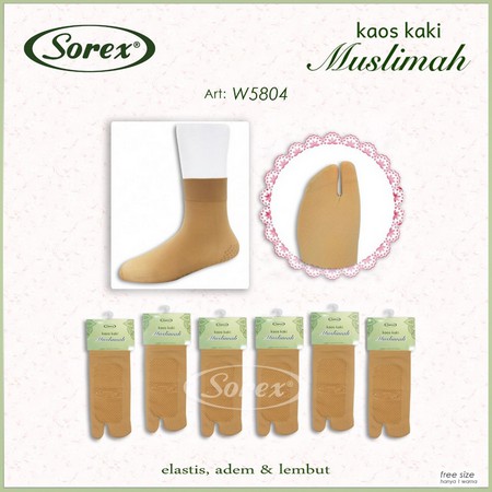 Kaos Kaki Wanita Muslimah Model Jempol Pendek SOREX W 5809 - Kaos Kaki Muslimah w5809 women sock for muslimah