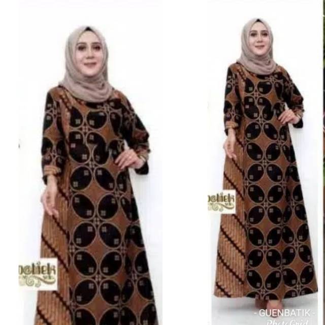 Gamis dwi genes - gamis dwi rumbai || gamis batik kombinasi