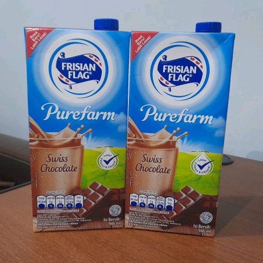 

Susu cair UHT siap minum swiss chocolate 946ml/ 1 liter paket bundle ×2