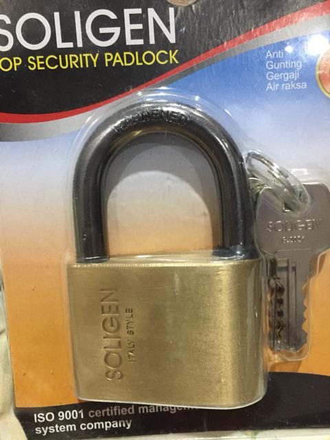 Gembok Soligen Baja Hitam 60 Mm Pendek