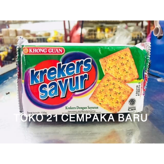 

Khong Guan KREKERS SAYUR 135 gram | Biskuit Krakers Malkist Sayur Murah 135g