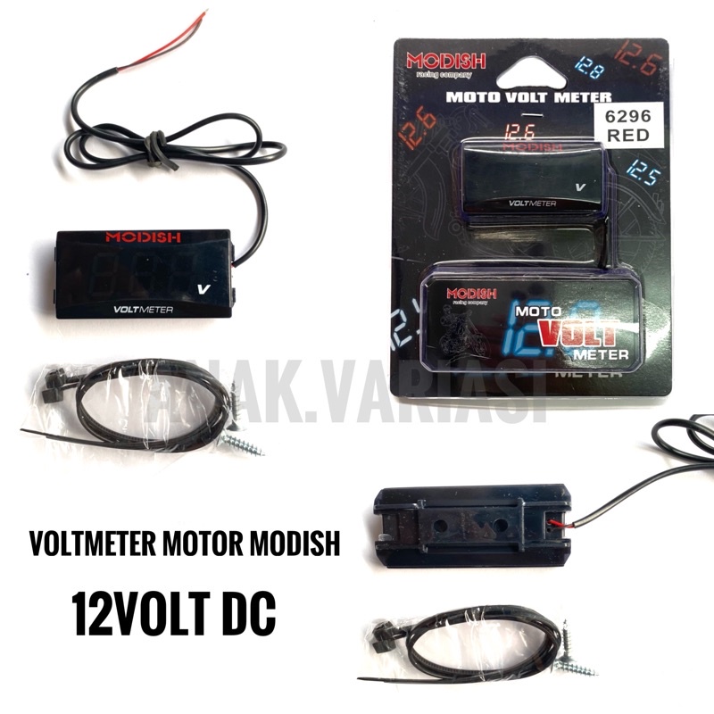 VOLTMETER MOTOR UNIVERSAL/VOLTMETER 12volt DC/VOLT METER PENGUKUR AKI/VOLTMETER LED MOTOR/VOLTMETER 