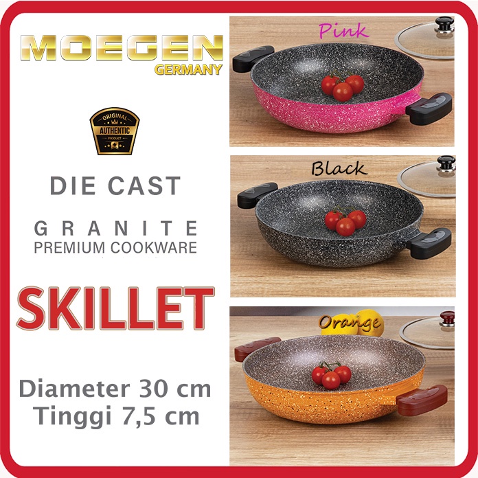 ORIGINAL MOEGEN Germany skillet 30cm moegen granite anti lengket original