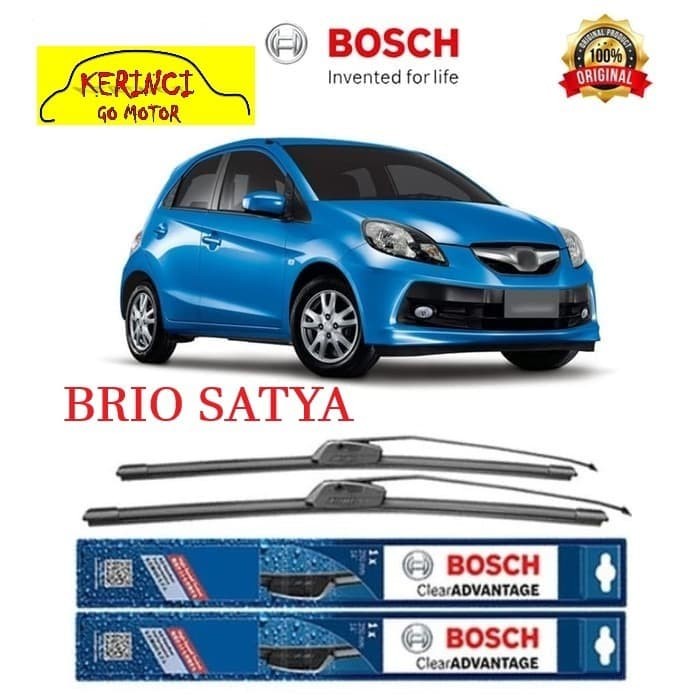 WIPER BOSCH CLEAR ADVANTAGE HONDA BRIO SATYA 22&quot; &amp; 16&quot; SEPASANG WIPER