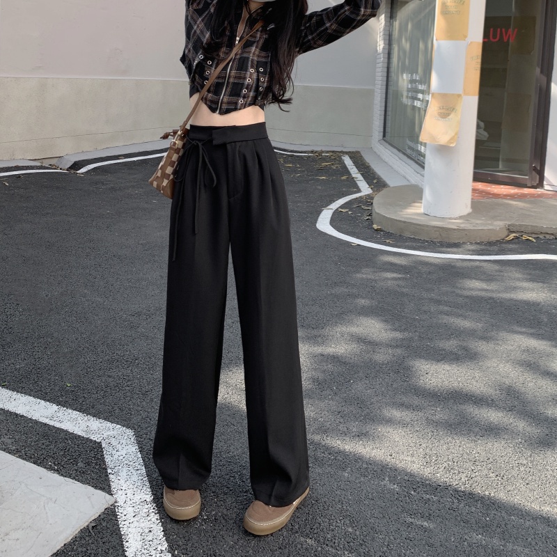 Celana Kulot Hitam Loose Highwaist Kekinian Korean Style Celana Panjang Straight Pants Terbaru Celana Bahan