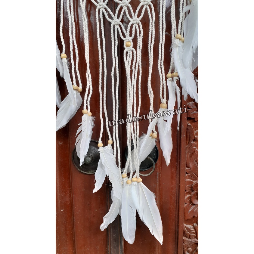 Dream catcher sulam rajut diameter 32cm dekorasi hiasan gantung