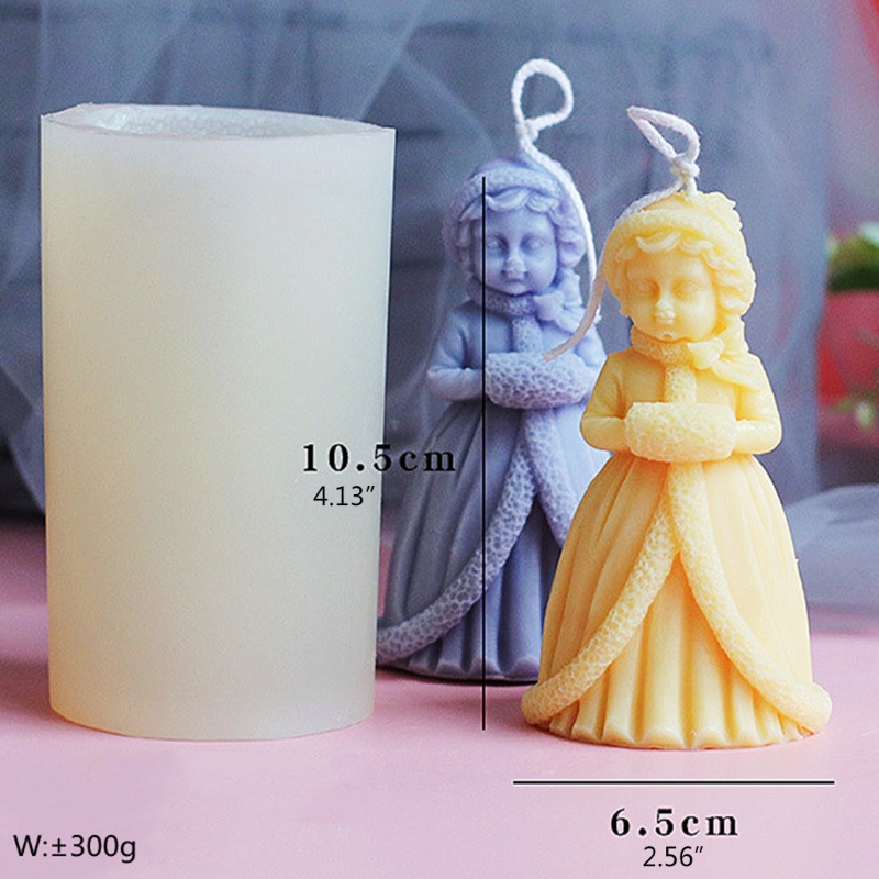 Cetakan Resin 3D Bahan Silikon Bentuk Princess Perempuan Untuk Membuat Natal Handmade