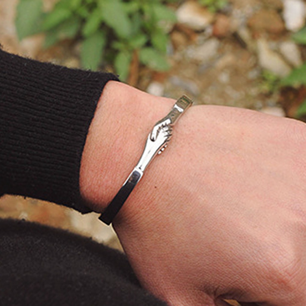 Hu Hu Hu Hu Hu Alat Bantu Pasang Kacamata♡ Gelang Bangle Open Cuff Bahan Titanium Steel Gaya Vintage Untuk Wanita