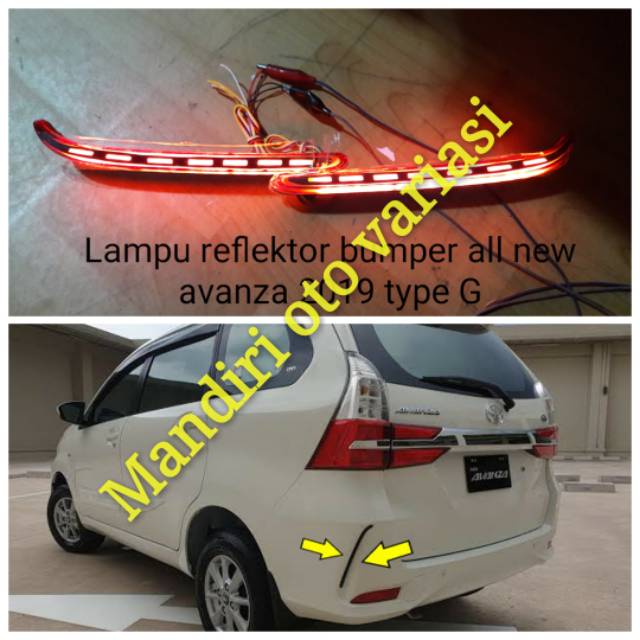 LAMPU REFLEKTOR BUMPER BELAKANG ALL NEW AVANZA 2019 TYPE G/A/E