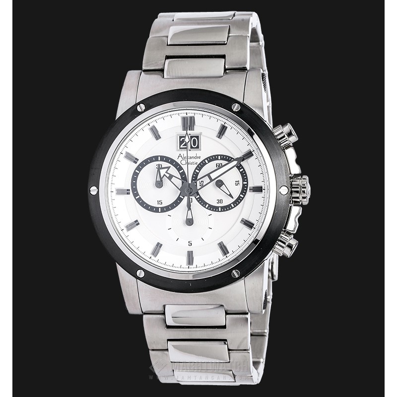 Alexandre Christie AC 6142 MC BTBSL Men Chronograph White Dial Stainless Steel Watch