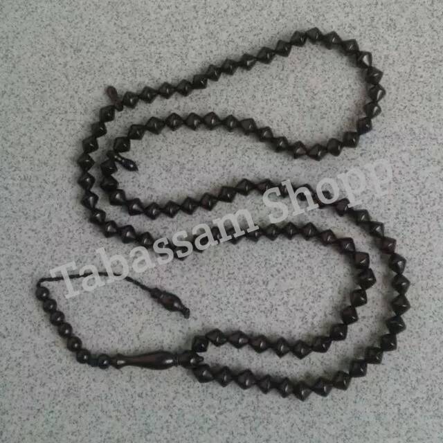 Tasbih kokka kaukah wajik hitam 7.5 mm, tasbih kaukah Kaokah 99 butir