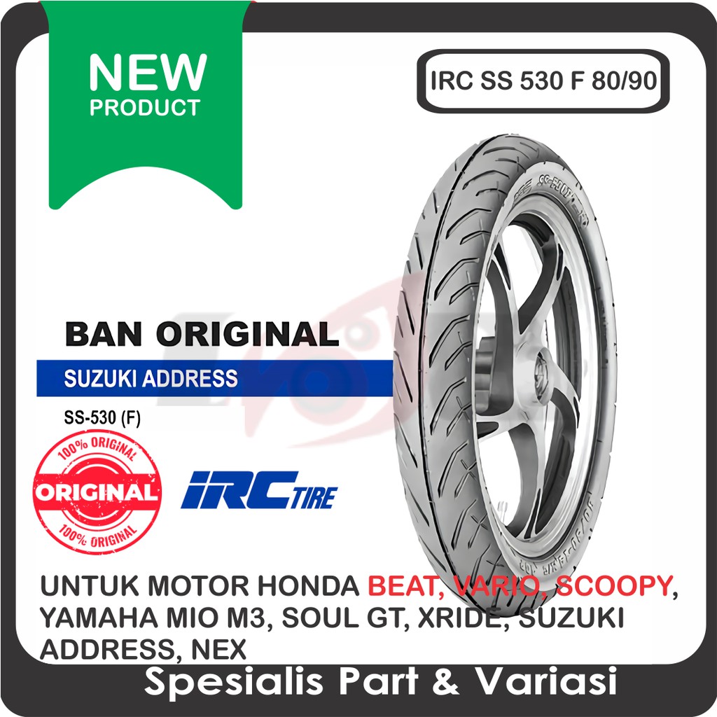 IRC 80 90 1 4 S S530 F Series Ban Tubeless Motor Matik