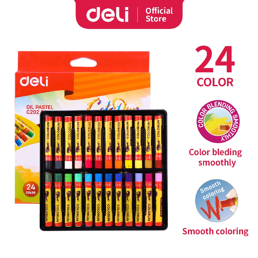 

Deli Oil Pastel Crayon 24 Warna kualitas tinggi untuk campuran warna sempurna EC20220