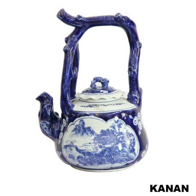 Dekorasi restaurant/ rumah bentuk teko/ ceret/ poci antik biru putih