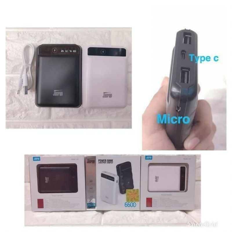 Powerbank Jaspan 6600 LED J10 Original