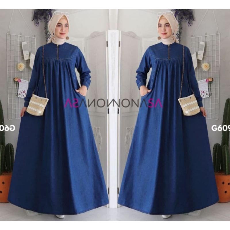 Ambi Dress Jeans Kekinian 2022 // Gamis Wanita Maxi // Gamis Jumbo