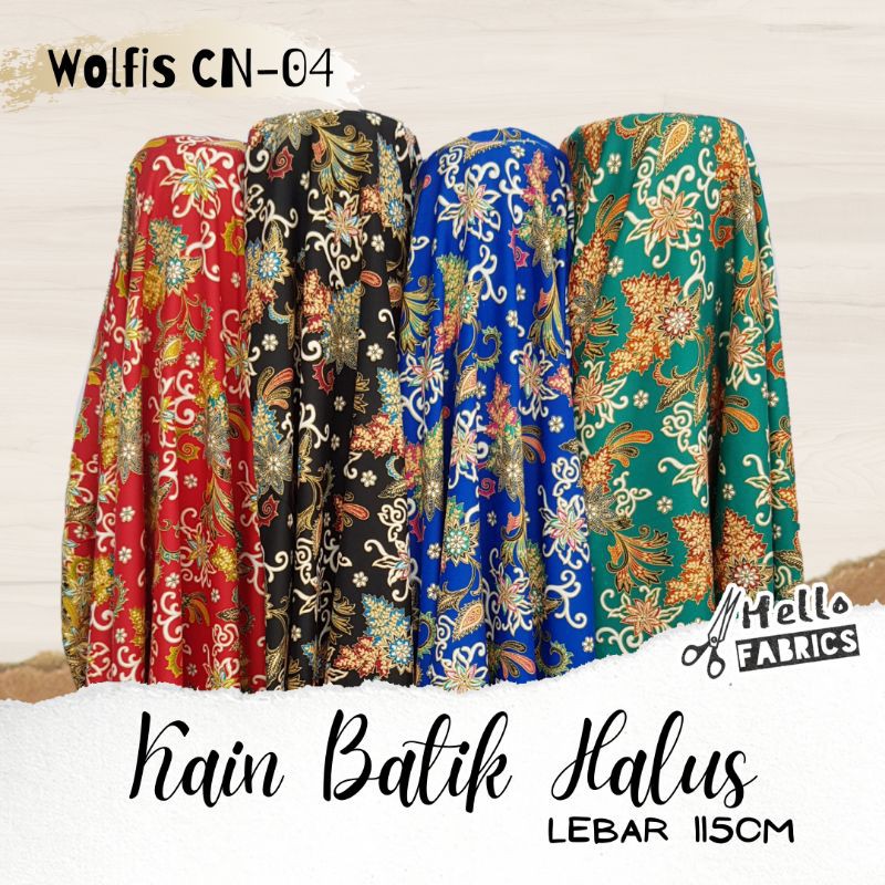 ( CN-04 ) Kain Batik Meteran Bahan Wolfis Halus Motif Terbaru Pria Wanita