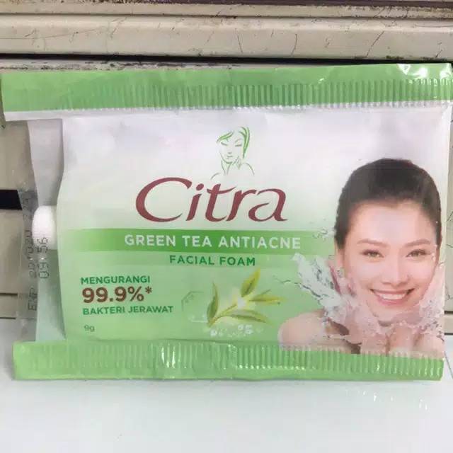 Citra green tea facial foam sachet 9gr sabun cuci muka citra greentea anti acne 9gr saset murah