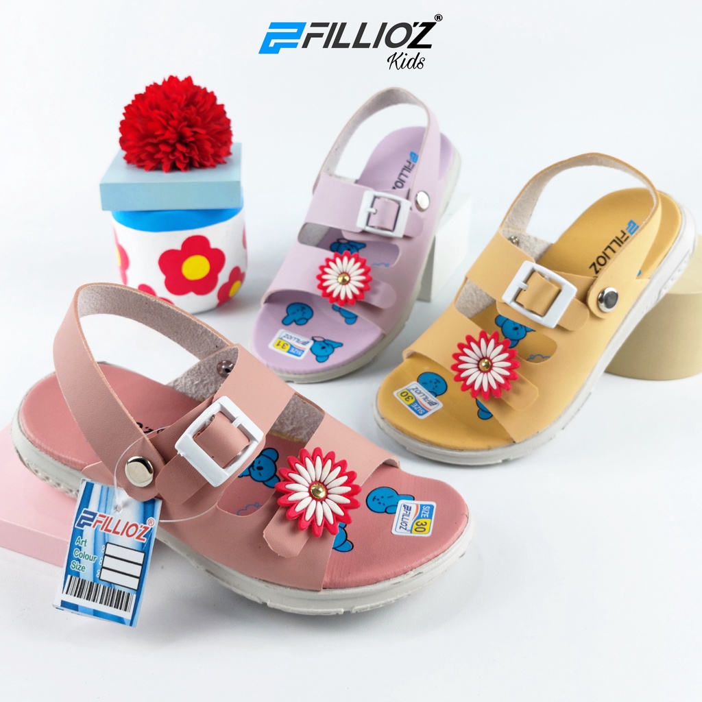 Sandal Anak Cewek / Sendal Anak Perempuan Selop Fillioz Motif Bunga M22