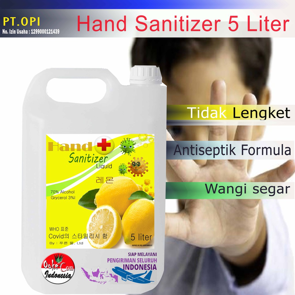 best seller lemon hand sanitizer cair | hand sanitizer 1 liter | hand sanitizer 500ml varian(OC)