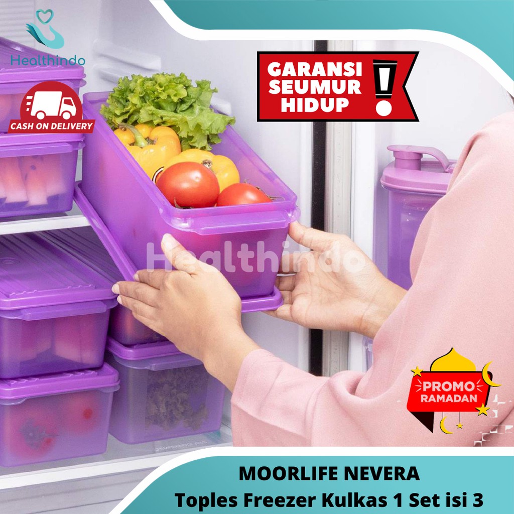  PREMIUM Moorlife Nevera set isi  3 Freezer Box Tempat  