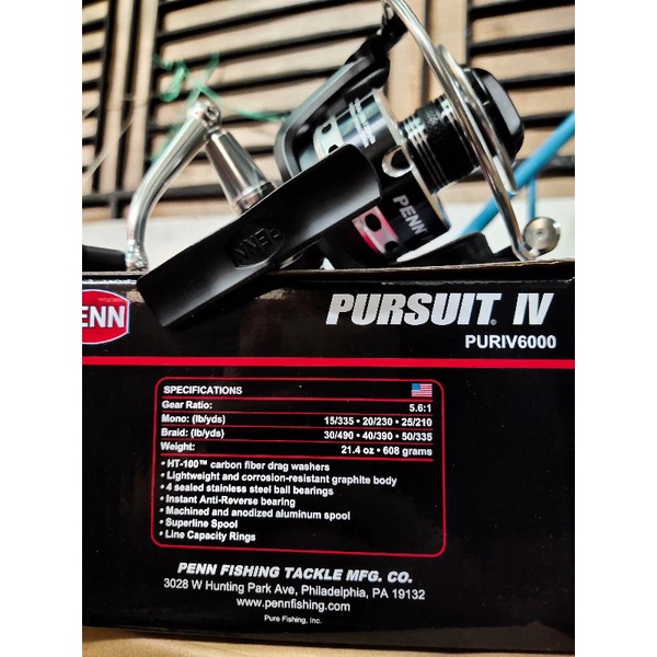 reel pancing penn terbaru pursuit IV 5000 6000 8000 power handel