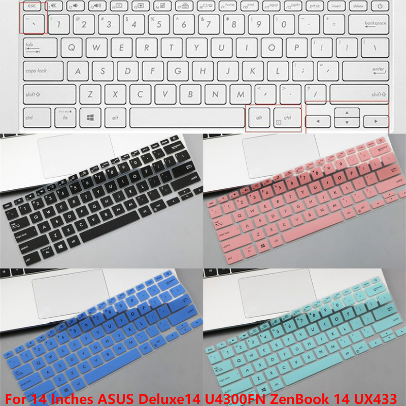 For 14 Inches ASUS Deluxe14 U4300FN ZenBook 14 UX433 Soft Ultra-thin Silicone Laptop Keyboard Cover Protector