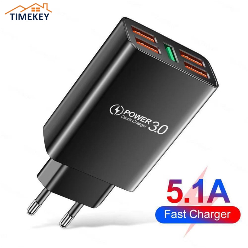 Tk Adapter Charger Dinding 5 Port Usb Qc3.0 5a 48w Fast Charging Untuk Handphone Universal