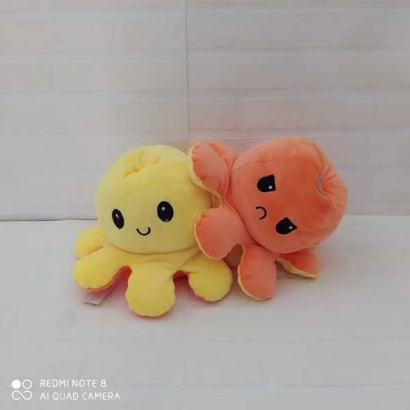 Boneka MINI Gurita / Octopus / Cumi Cute Bolak Balik Lucuu Imut Hadiah Kado