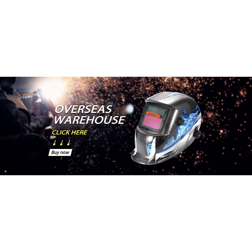 ABEDOE Helm Las Otomatis Auto Darkening Welding Helmet - 107T43 - Black/Blue