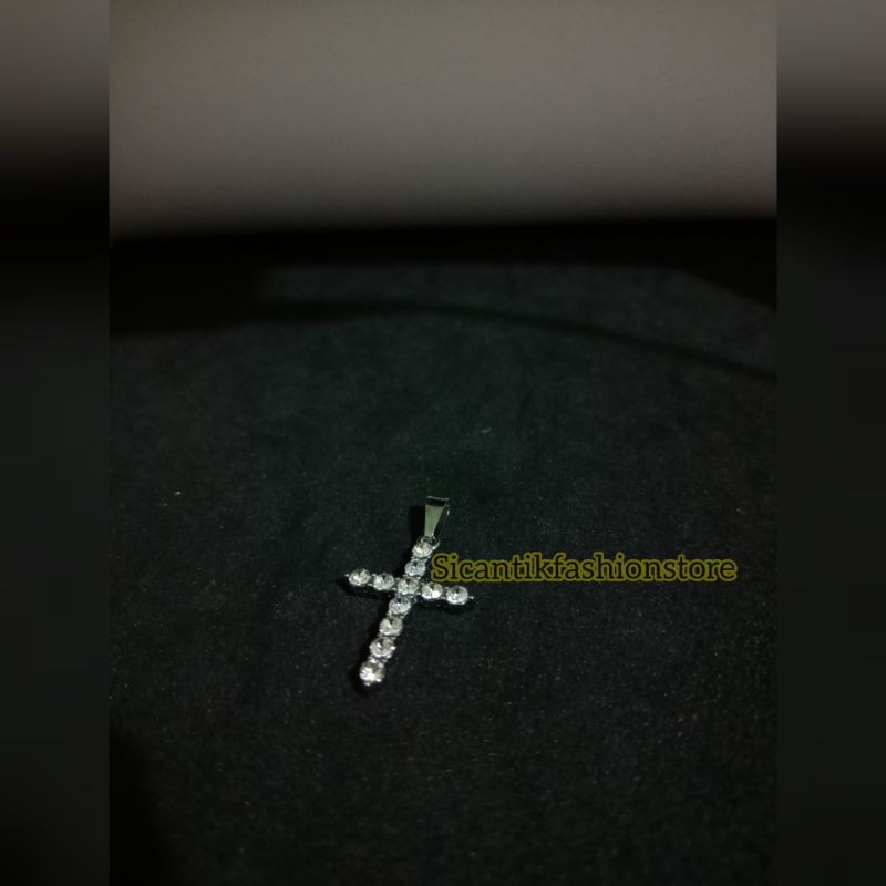 PROMO LIONTIN SALIB PERMATA FASHION WANITA TERLARIS ANTI KARAT PERHIASAN LIONTI SALIB LAPIS EMAS