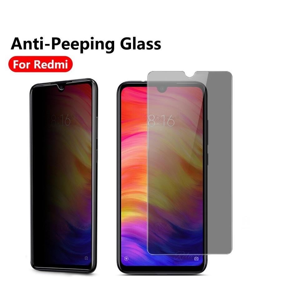 XIAOMI REDMI 8 REDMI 8A REDMI NOTE 7 9 REDMI NOTE 8 PRO TEMPERED GLASS Anti SPY PRIVACY HITAM INTIP