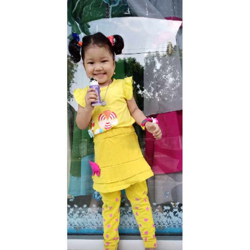 Leging Rok Anak Cewek Leging Cute Ribbon KHG