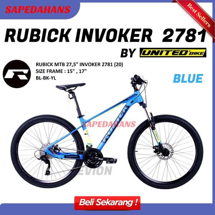 Sepeda MTB Sepeda Gunung 27-5" Rubick Invoker 2781 Alloy 27 speed DN018