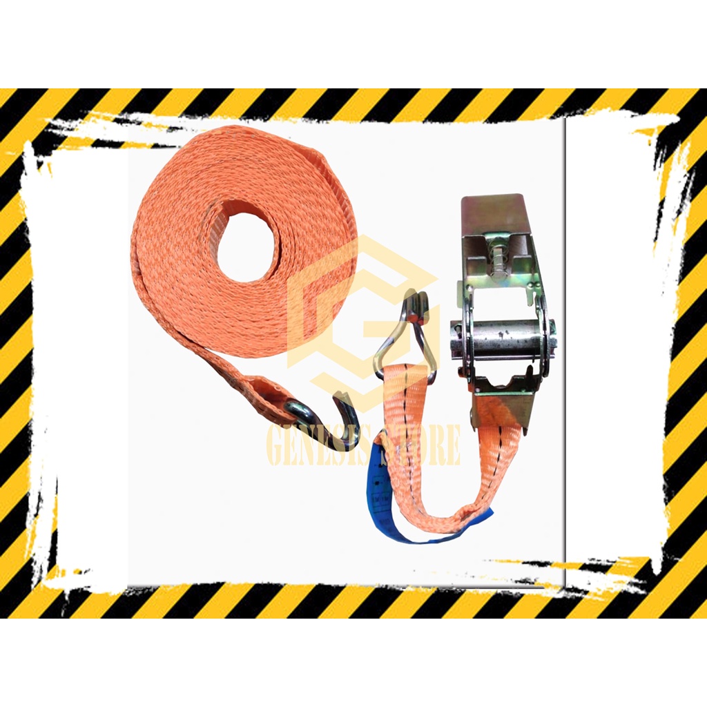 Webbing Ratchet Tie Down - LASHING Cargo - Track Belt - Sabuk Truk Pengikat 3TON X 8M 10M 12M